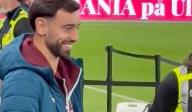 Bruno Fernandes'e 'Galatasaray'a gel' diye seslendi! Yıldız futbolcunun tepkisi kamerada