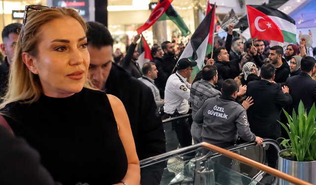 İsrail askerlerini Türkiye'de ağırladığı iddia edilen Klodya Medina, İstinyePark'ta protesto edildi!