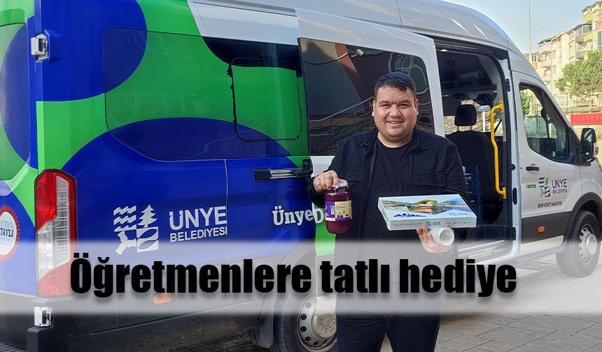 Ünye'de öğretmenlere tatlı hediye