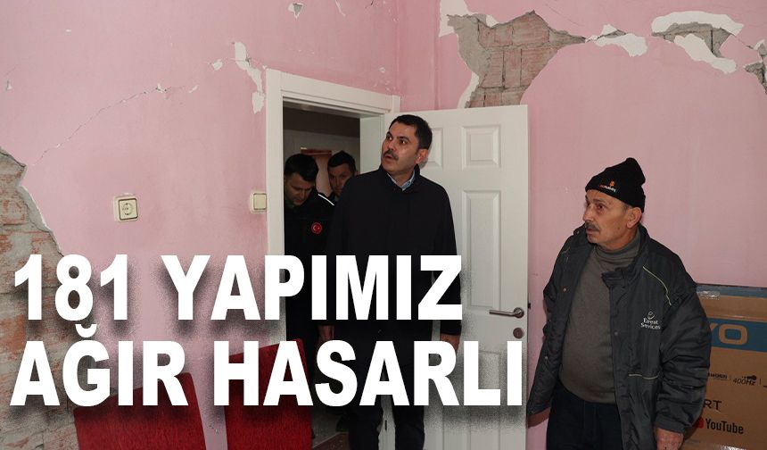 Düzce'de 181 yapının ağır hasarlı olduğu belirlendi