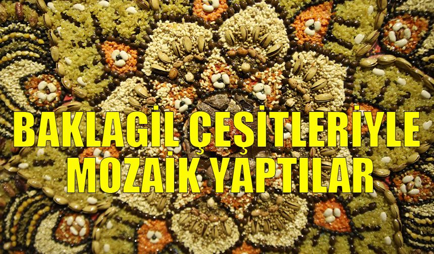 Baklagil çeşitleriyle mozaik yaptılar