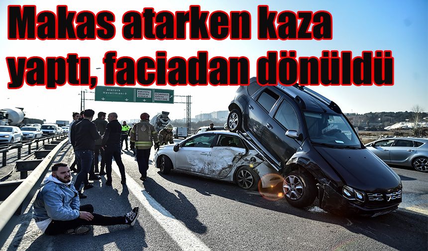 Makas atarken kaza yaptı, faciadan dönüldü