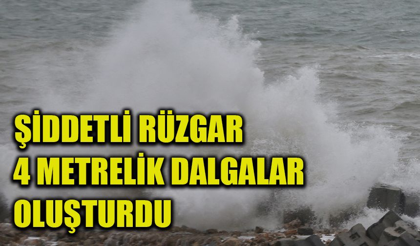 Düzce'de şiddetli rüzgar 4 metrelik dalgalar oluşturdu