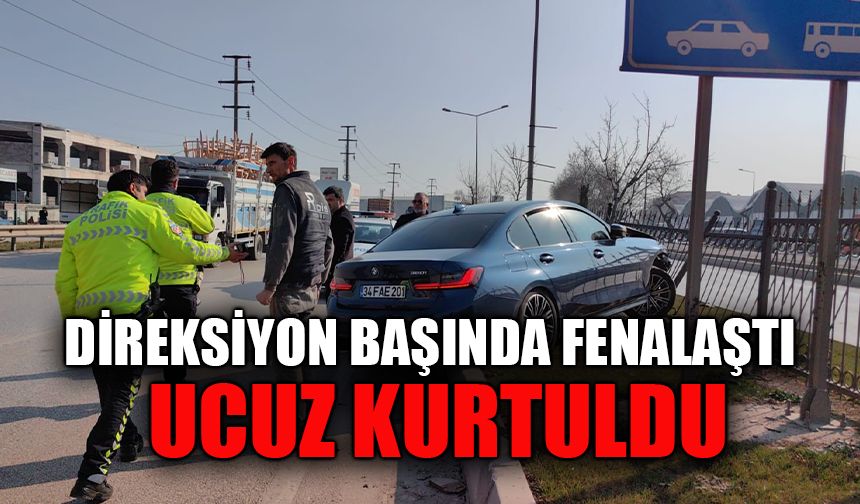 Direksiyon başında fenalaştı ucuz kurtuldu