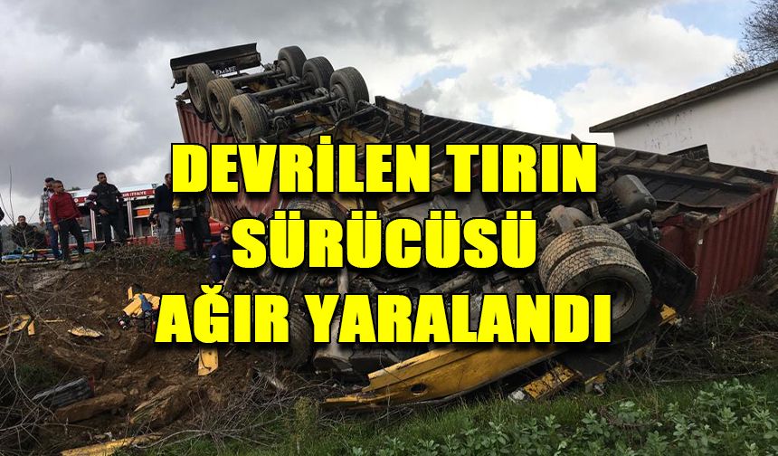 Muğla'da devrilen balık yemi yüklü tırın sürücüsü yaralandı