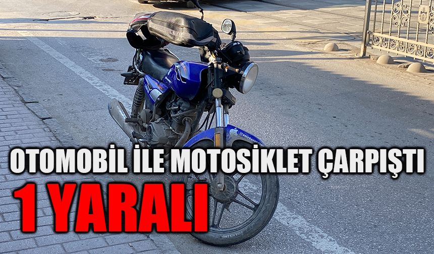 Tramvay yolunda otomobil ile motosiklet çarpıştı: 1 yaralı