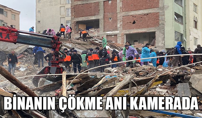 Binanın çökme anı kamerada