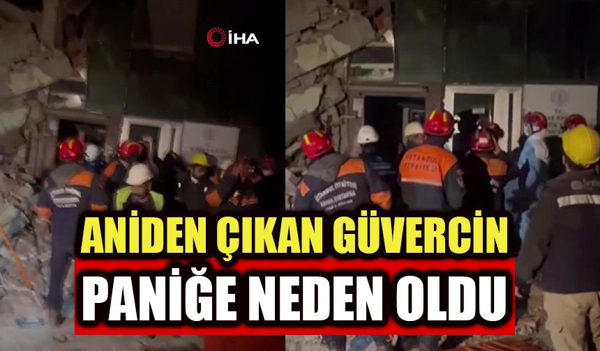 Arama kurtarma çalışmaları sırasında aniden çıkan güvercin, paniğe neden oldu