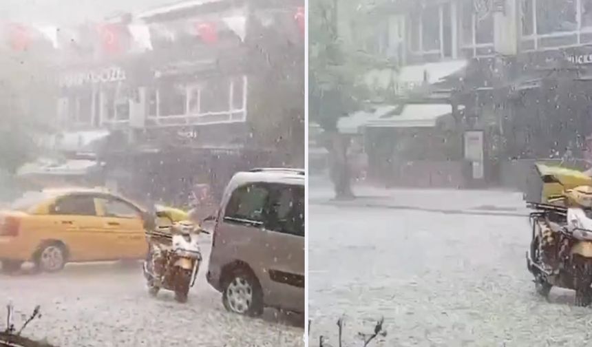 Ankara'da şiddetli dolu yağışı!