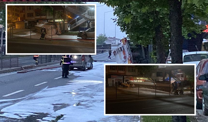 Kocaeli'de benzin yüklü tanker kaza yaptı! D-130 Karayolu trafiğe kapatıldı