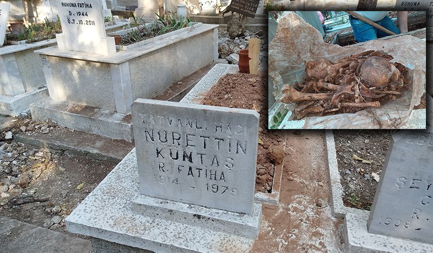 İzmir'de şoke eden olay: Mezardan kimliği belirsiz iki kişinin kemikleri daha çıktı