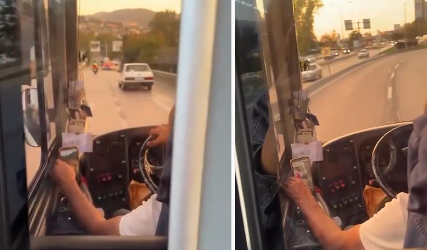 Tehlikeli yolculuk: Otobüs şoförü seyir halinde video izledi