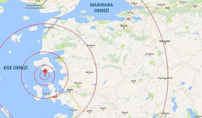 Ege Denizi'nde 4,8 büyüklüğünde deprem