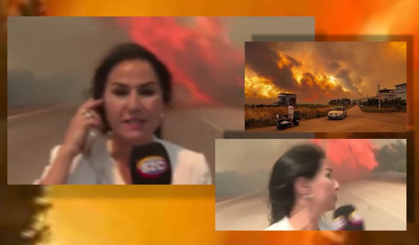 O anlar nefes kesti: Muhabir Gamze Elçi canlı yayında alevlerin ortasında kaldı!