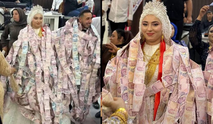 Böylesi görülmedi: Gelin ve damada milyonları giydirdiler