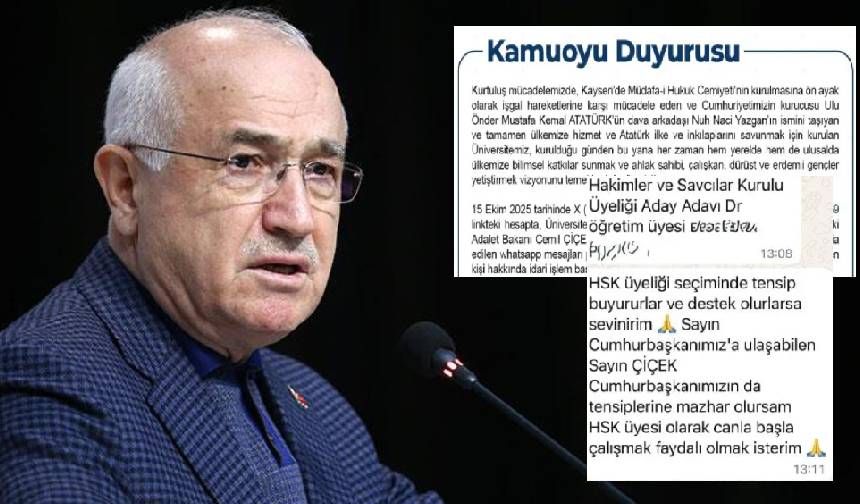 Bakan sandığı kişiden HSK üyeliği için torpil isterken ifşalandı!