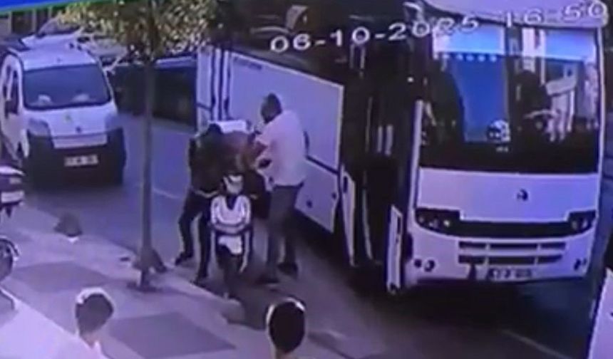 Trafik magandası kuryeye korku dolu anlar yaşattı