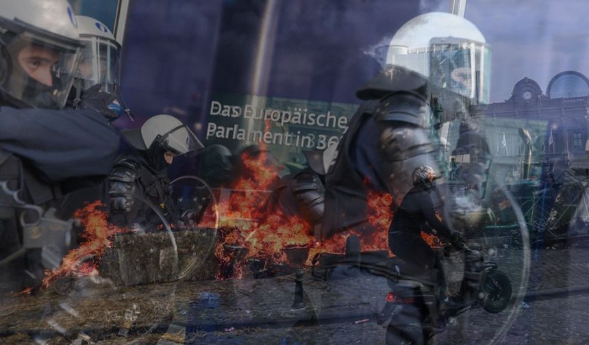 Brüksel’i traktörler bastı! Avrupa çiftçilerinden dev protesto