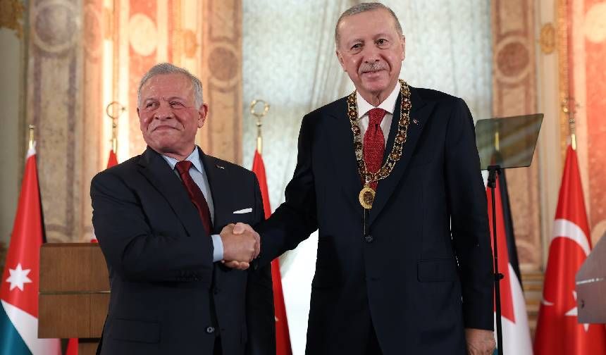 Ürdün'den, Cumhurbaşkanı Erdoğan'a en yüksek devlet nişanı