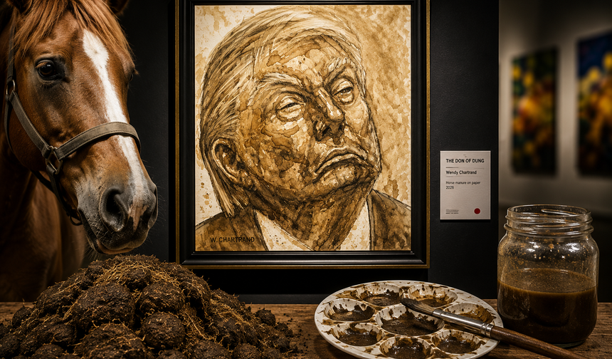 At dışkısından Donald Trump resmetti! Sıra dışı tablo aynı gün alıcı buldu!