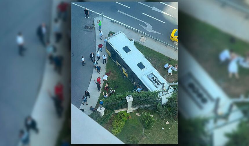 Zeytinburnu'nda dehşet anları: İETT otobüsü sitenin bahçesine uçtu!