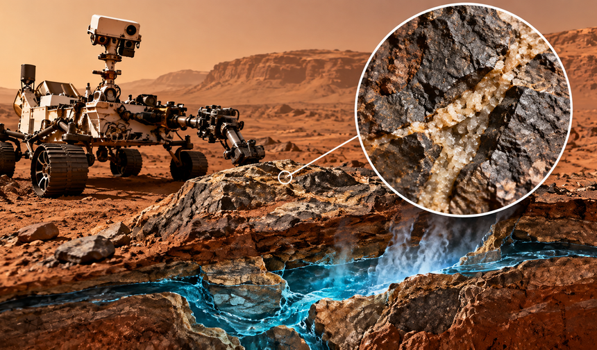 Mars'ta beklemedikleri şeyi buldular: Kayaların içinden sıcak suyun izleri çıktı