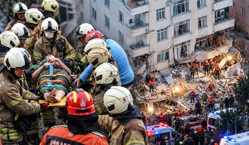 İstanbul'da sabaha karşı felaket! 7 katlı binanın üç katı çöktü, 7 kişi enkaz altında