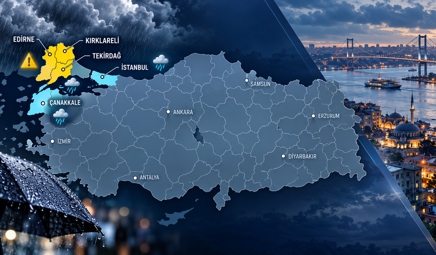 İstanbul'da akşam planı yapanlar dikkat! Üç ile sarı kod, batıya kuvvetli yağış