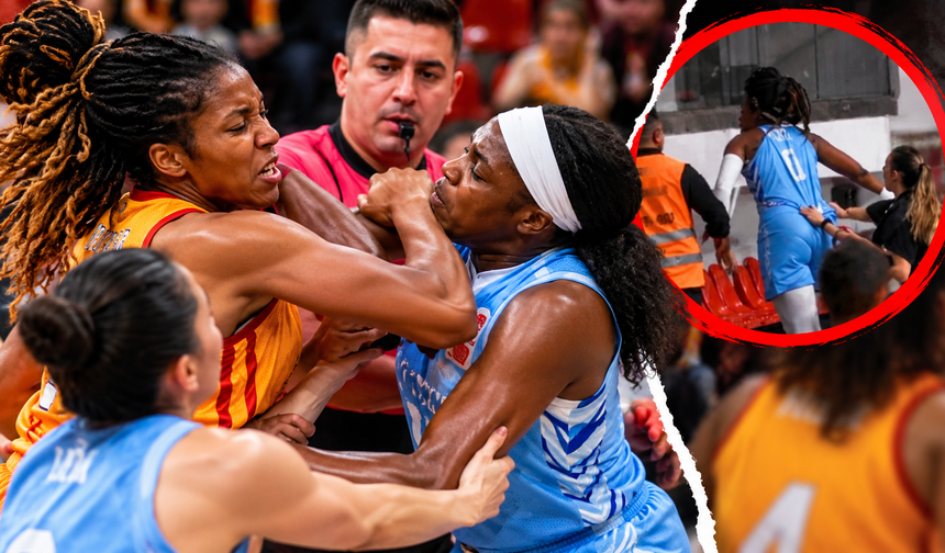 Kadınlar Basketbol Süper Ligi'nde saha karıştı! İki yıldız birbirine yumruklarla girdi