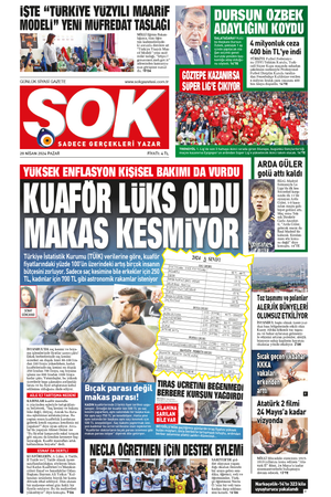 Gazete Şok-28.04.2024 Manşeti