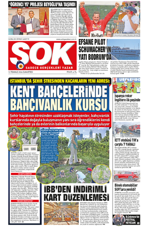 Gazete Şok -13.07.2024 Manşeti