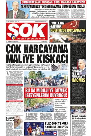 Gazete Şok -14.07.2024 Manşeti