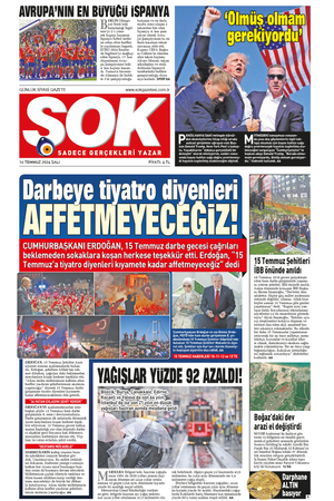 Gazete Şok -16.07.2024 Manşeti
