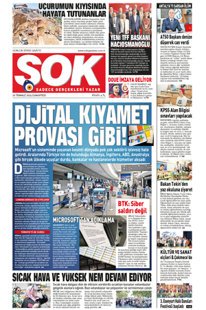 Gazete Şok -20.07.2024 Manşeti