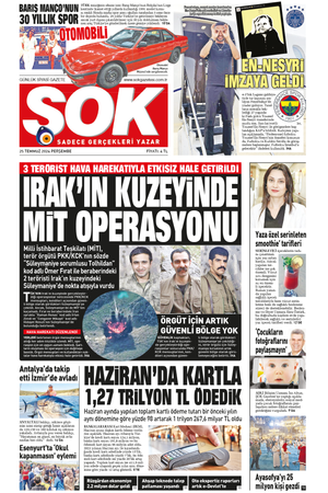 Gazete Şok -25.07.2024 Manşeti