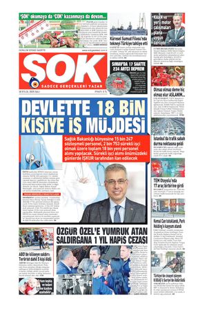 Gazete Şok -30.09.2025 Manşeti