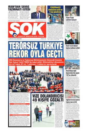 Gazete Şok - 12.08.2026 Manşeti