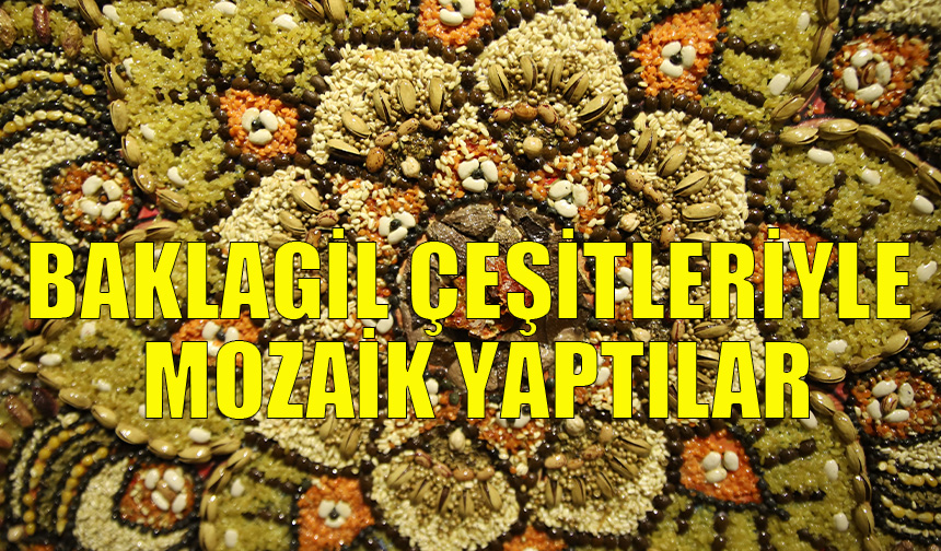 Baklagil çeşitleriyle mozaik yaptılar