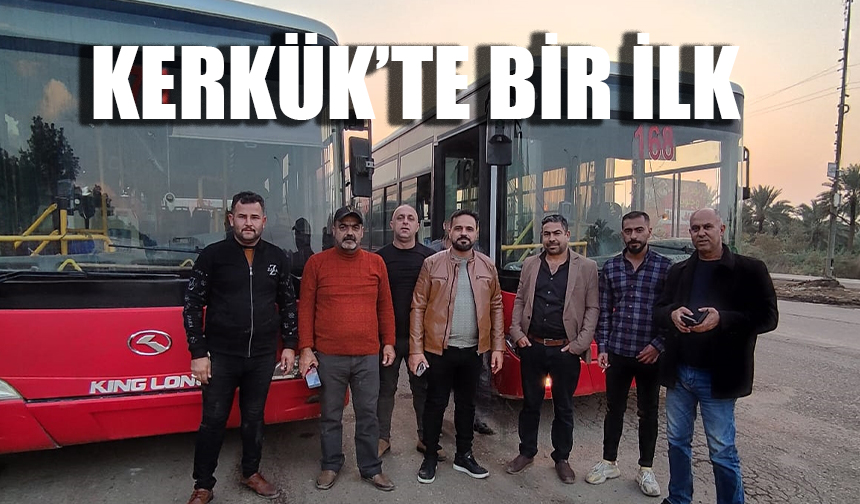 Kerkük'te ilk kez köy ve kasabalara toplu taşıma hizmeti verildi