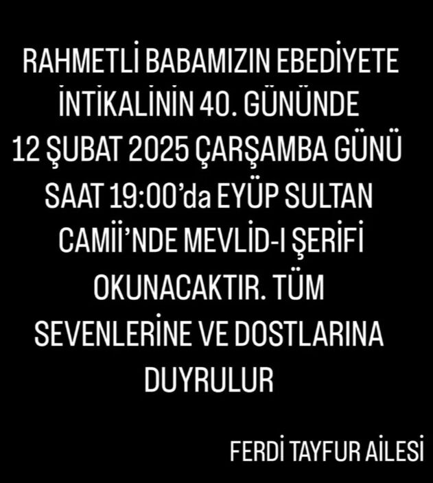 Ferdi Tayfurun Ailesinde Yeni Kriz Iki Farkli Yerde Mevlit Okutulacak 17390208542031 2