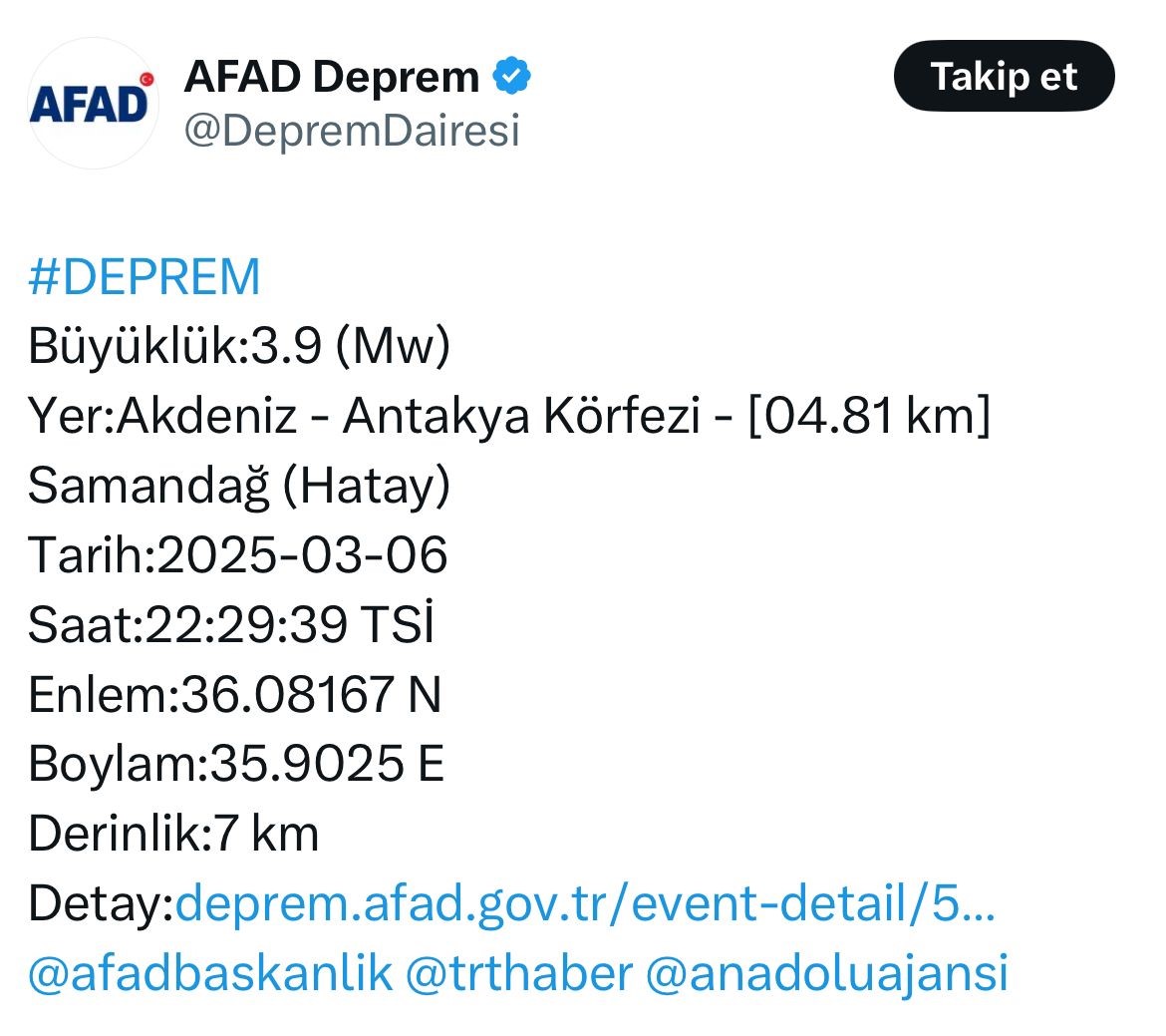 hatay deprem