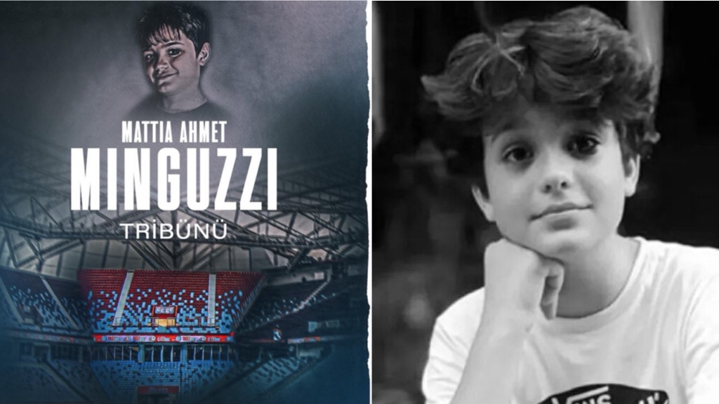 Trabzonspor ağlattı: Fırtına Tribünü'nün adı artık Mattia Ahmet Minguzzi Tribünü!