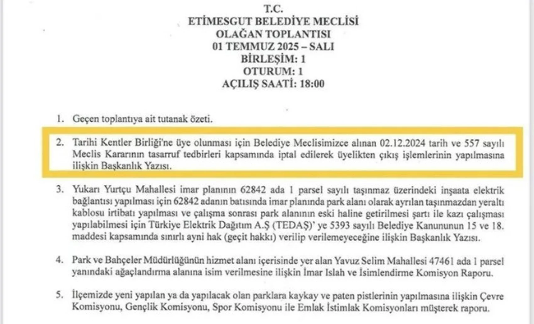 074101842 Etimesgut Belediye Karari