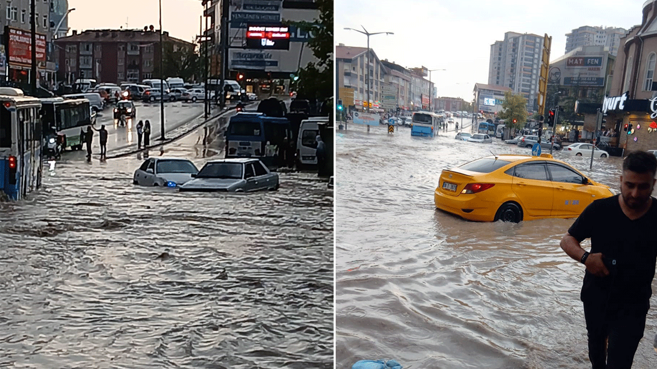 Ankara’da sağanak yağış ve fırtına hayatı felç etti