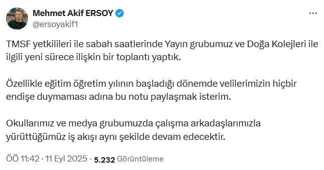 Mehmet Akif Ersoydan Operasyon Sonrasi Aciklama 1