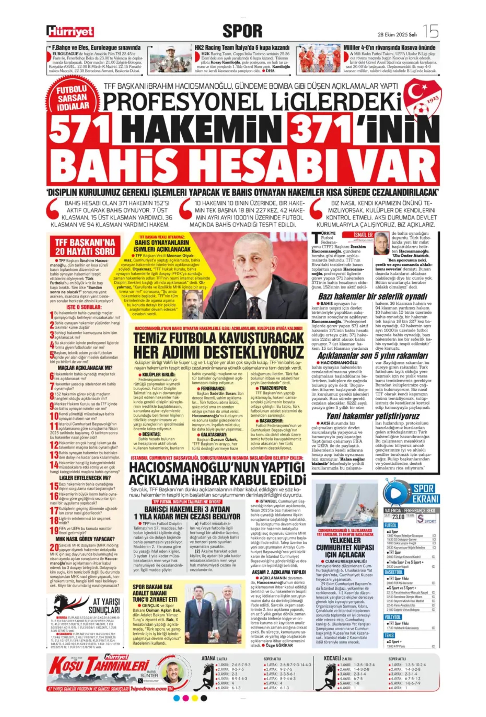 Bahis fırtınası manşetleri sardı! Spor basını tek ses oldu, sayfalar alev aldı