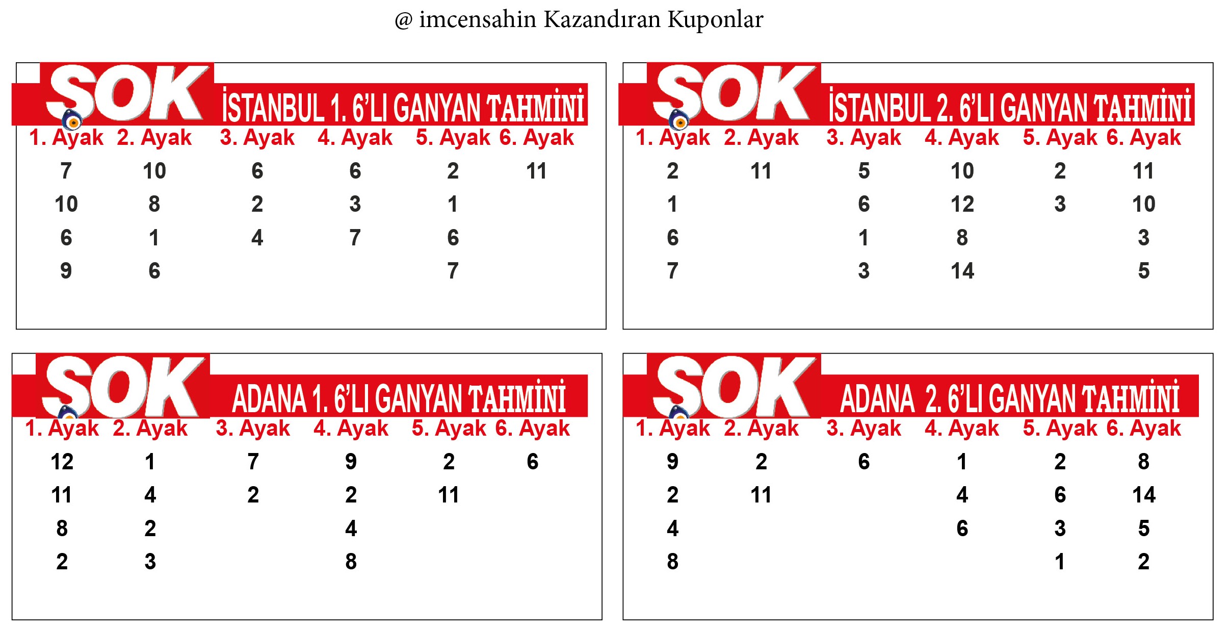 @imcensahin kazandıran kuponlar