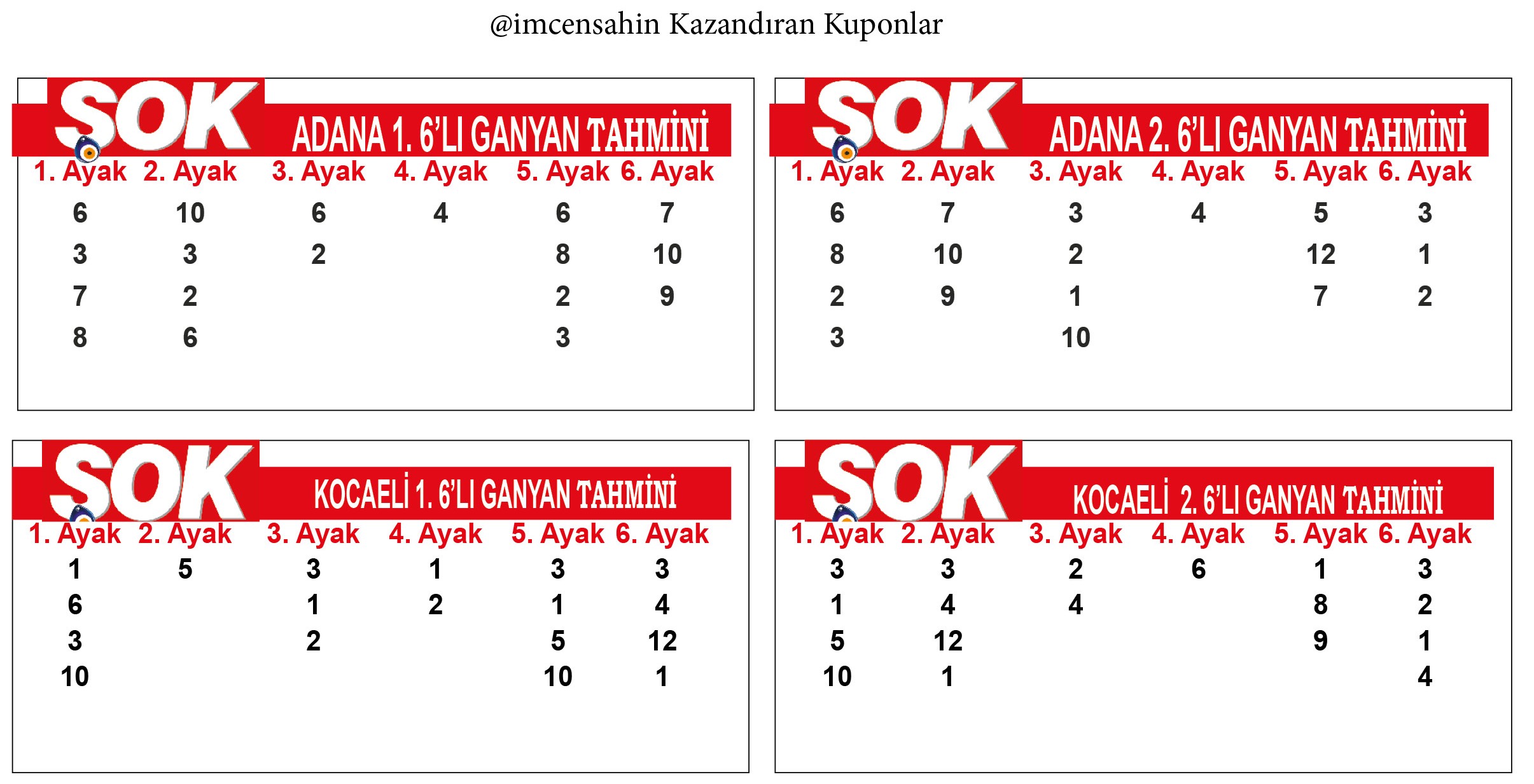 @imcensahin kazandıran kuponlar