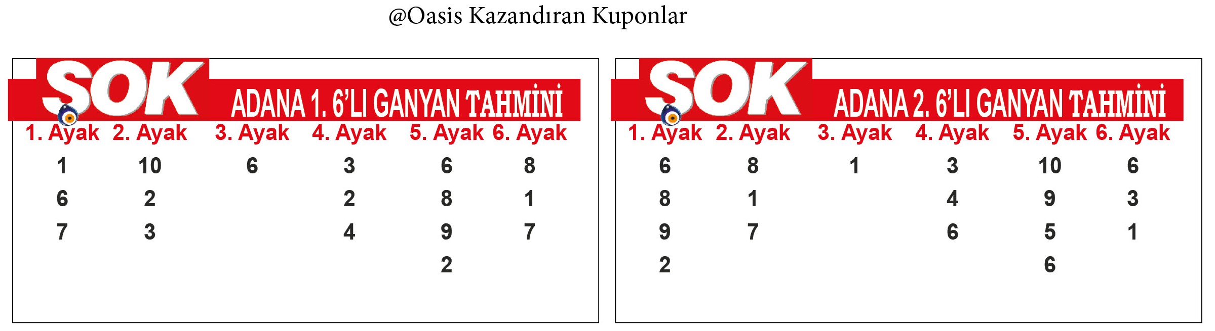@Oasis kazandıran kuponlar