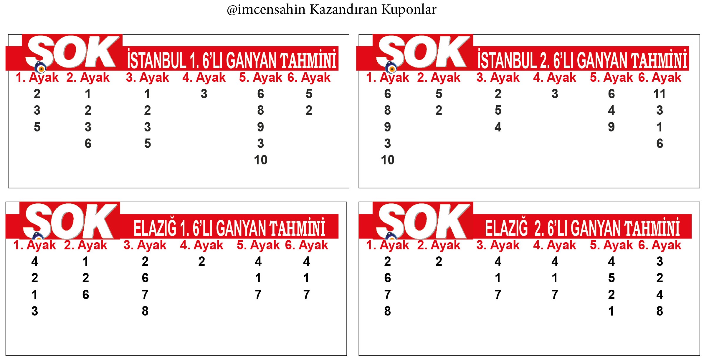 @imcensahin kazandıran kuponlar
